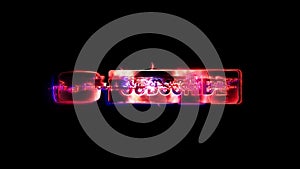 Subscriber glow pink neon abstract Lightning glitch text animation