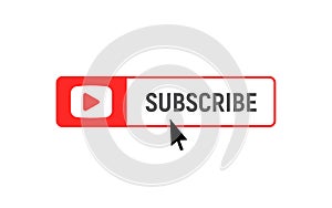 Subscription element logo bell. Subscribe now button, channel register today member icon.