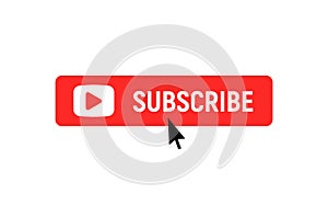 Subscription element logo. Subscribe now button, channel register today member icon. photo