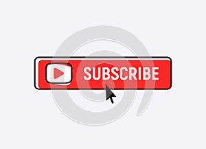 Subscription element logo. Subscribe now button, channel register today member icon.