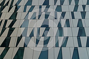 Subset of facade of modern skyscraper