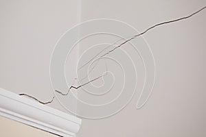 Subsidence crack above doorway in house