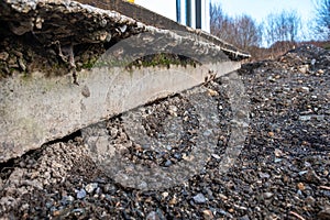 Subsidence under a house caused by a broken water service pipe