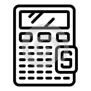 Subsidy calculator icon outline vector. Money bank