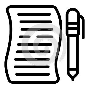 Subsidy contract icon outline vector. Money bank