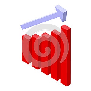 Subsidy graph chart icon, isometric style