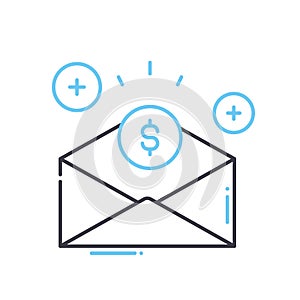 subsidy line icon, outline symbol, vector illustration, concept sign