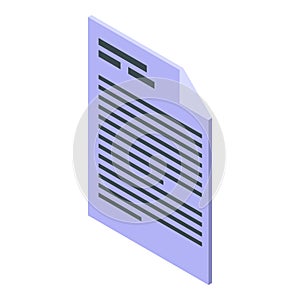 Subsidy paper icon, isometric style