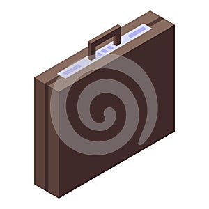 Subsidy suitcase icon, isometric style