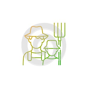 Subsistence farming gradient linear vector icon