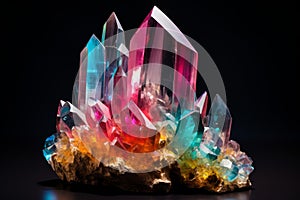 Substantial Quartz crystal colorful. Generate Ai