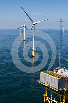 Substation in offshore windfarm photo