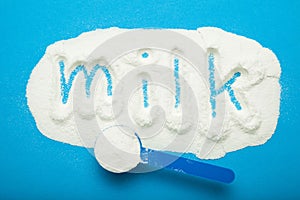 Substitution for breastfeeding, inscription of milk on a dry mix for feeding infants