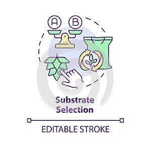 Substrate selection multi color concept icon photo