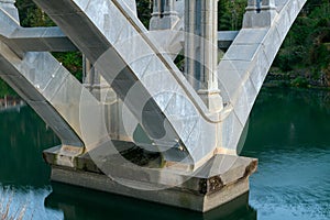 Substructure detail under the Rogue River Bridge at Gold Beach, Oregon, USA photo