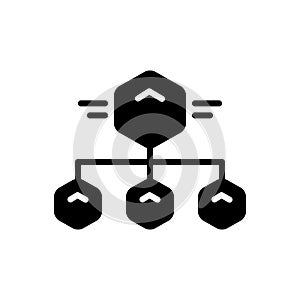 Black solid icon for Subtask, little and minor