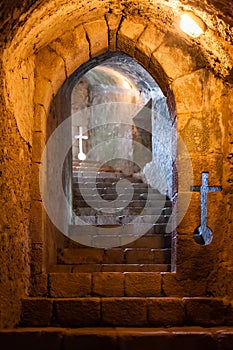 Subterranean Staircase with Embrasures in the Feira Castle.