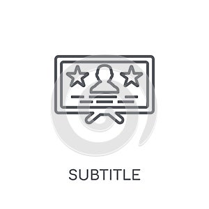 subtitle linear icon. Modern outline subtitle logo concept on wh