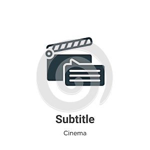 Subtitle vector icon on white background. Flat vector subtitle icon symbol sign from modern cinema collection for mobile concept