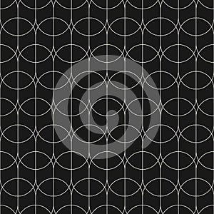 Subtle black and white vector geometric linear pattern. Art deco background