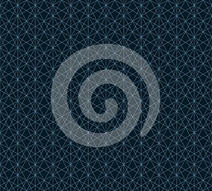 Subtle blue lines on black background. Vector geometric grid seamless pattern