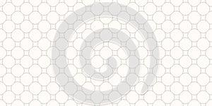 Subtle circle mesh texture. Vector minimalist seamless pattern with lattice