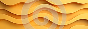 Subtle 3D Yellow Wave Pattern Background, Minimalist Abstract Geometric Texture Design Element