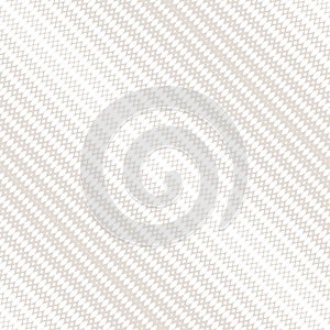 Subtle diagonal halftone seamless pattern. White and beige vector mesh texture