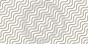 Subtle diagonal thin wavy lines seamless pattern. Black and white vector texture