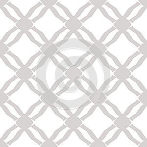 Subtle diamond grid texture. White and gray vector geometric seamless pattern