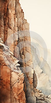 Subtle Earth Tone Watercolor Painting Of Grand Canyon