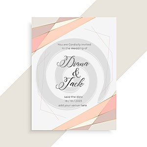 Subtle elegant wedding invitation card design