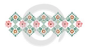Subtle Floral Pattern with Argyle Influence, vector design Generative AI