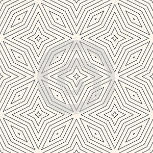 Subtle geometric lines seamless pattern. Delicate black and white vector texture
