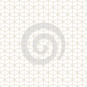 Subtle gold and white vector geometric linear pattern. Art deco background