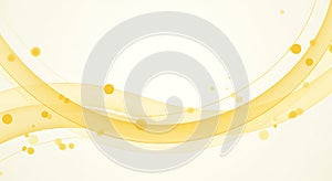 Subtle golden curves with floating translucent spheres on a light background