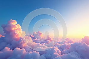 Subtle gradient sky, clouds seamlessly looping, color, gradation, loop