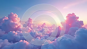 Subtle gradient sky, clouds seamlessly looping , repeat, open