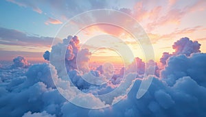 Subtle gradient sky, clouds seamlessly looping , weather, smooth, day