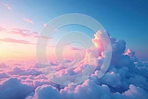 Subtle gradient sky, cloudscape seamless repeat, aerial, clouds