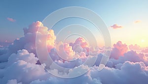 Subtle gradient sky, soft clouds seamlessly looping , graphic, aerial, light