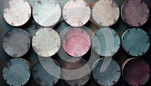 Subtle grayscale, overlapping circles forming a complex grid, lines, element, illusion