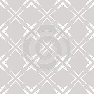 Subtle grid vector seamless pattern. Abstract white and gray geometric texture