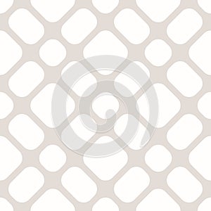 Subtle grid vector seamless pattern. Simple abstract geometric minimal texture with rounded shapes