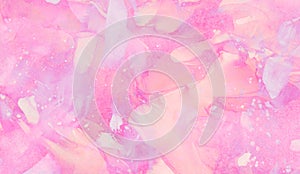 Subtle light pink alcohol ink abstract background. Liquid watercolor paint splash texture effect illustration for card design