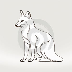 Subtle Realism Sitting Fox Icon - Caninecore Illustration