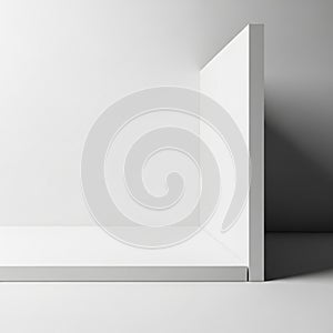 Minimalist White Corner with Soft Shadows and Subtle Lighting