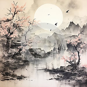 Subtle Sumi-e Painting