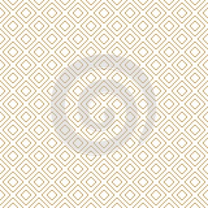 Subtle vector geometric traditional ornament. Gold and white seamless pattern