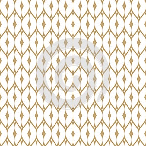 Subtle vector golden mesh seamless pattern. Delicate net, grid, lattice, fence